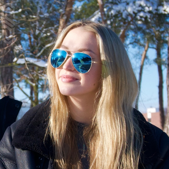 SIBERIAN Genuine Glass lenses BLUE Flash Premium Aviator Sunglasses Pilot 60mm - Picture 10 of 15